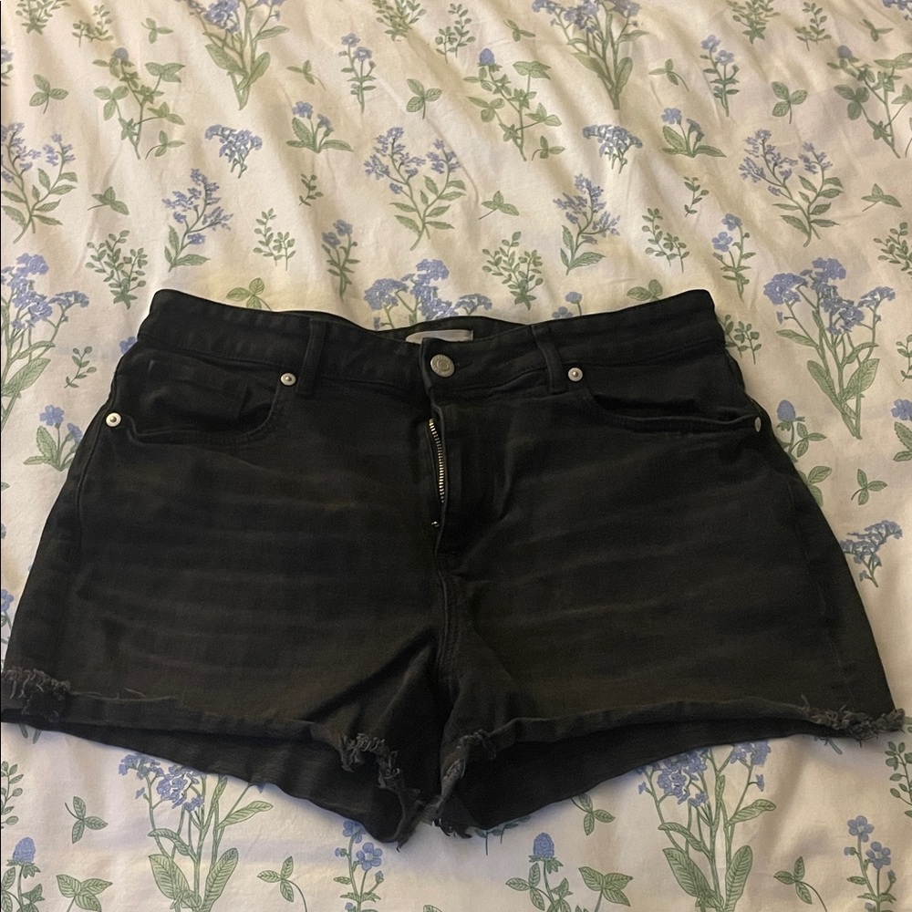 Black Denim Shorts